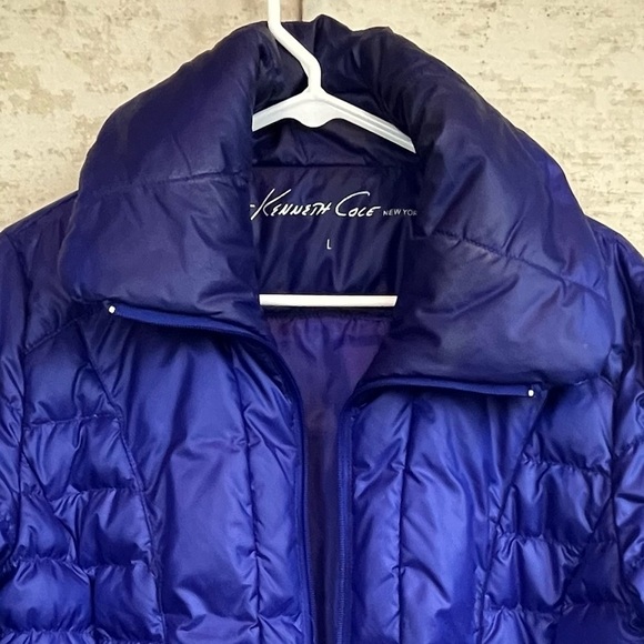 Kenneth Cole Winter Puffer Jacket Duck Down & Waterfowl Feathers Sz Large Purple - Picture 2 of 16